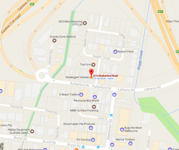 seaford map Kindergym Victoria